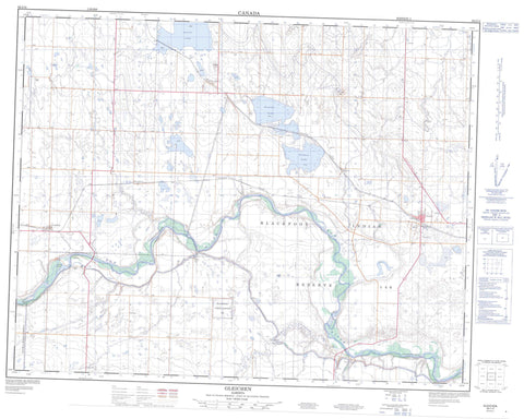 082I14 Gleichen Canadian topographic map, 1:50,000 scale
