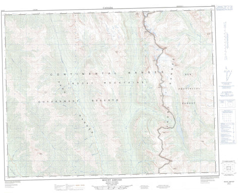 082J06 Mount Abruzzi Canadian topographic map, 1:50,000 scale