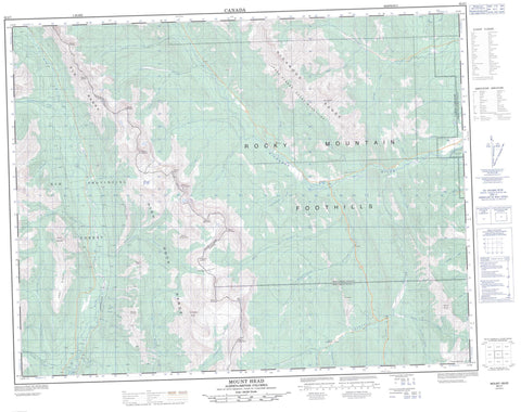 082J07 Mount Head Canadian topographic map, 1:50,000 scale