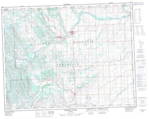 082J09 Turner Valley Canadian topographic map, 1:50,000 scale