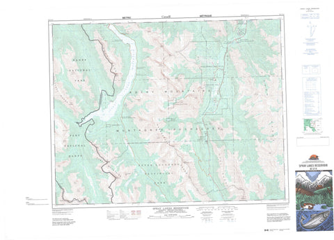 082J14 Spray Lakes Reservoir Canadian topographic map, 1:50,000 scale