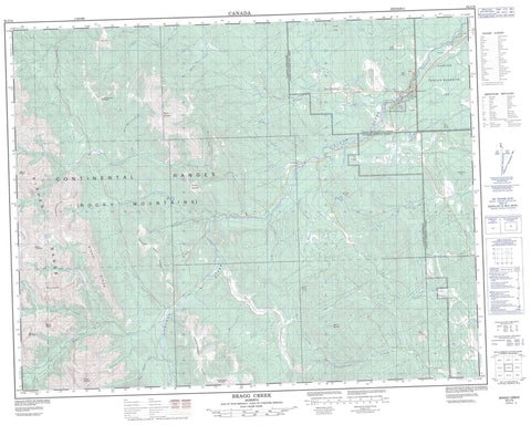 082J15 Bragg Creek Canadian topographic map, 1:50,000 scale
