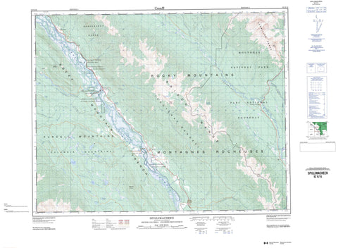 082K16 Spillimacheen Canadian topographic map, 1:50,000 scale