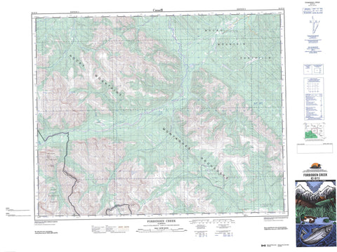 082O13 Forbidden Creek Canadian topographic map, 1:50,000 scale