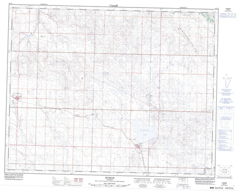 082P02 Hussar Canadian topographic map, 1:50,000 scale