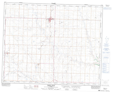 082P11 Three Hills Canadian topographic map, 1:50,000 scale