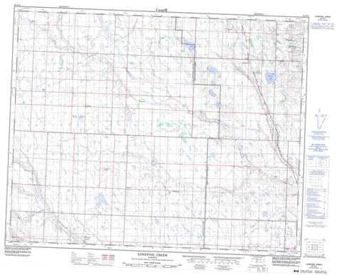 082P12 Lonepine Creek Canadian topographic map, 1:50,000 scale