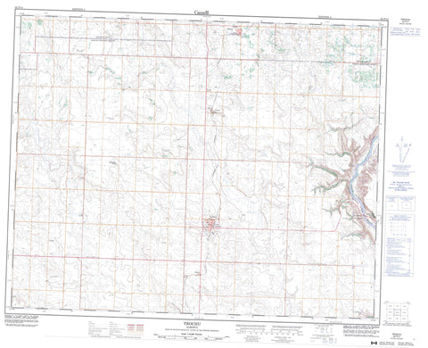 082P14 Trochu Canadian topographic map, 1:50,000 scale