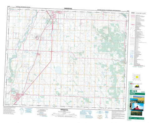 083A04 Innisfail Canadian topographic map, 1:50,000 scale