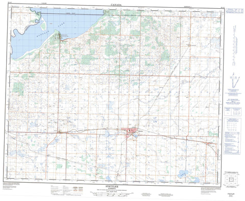 083A07 Stettler Canadian topographic map, 1:50,000 scale