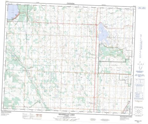 083A13 Bearhills Lake Canadian topographic map, 1:50,000 scale