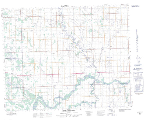 083B01 Markerville Canadian topographic map, 1:50,000 scale