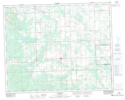 083B02 Caroline Canadian topographic map, 1:50,000 scale