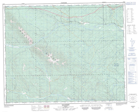 083B05 Saunders Canadian topographic map, 1:50,000 scale