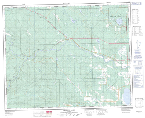 083B06 Crimson Lake Canadian topographic map, 1:50,000 scale