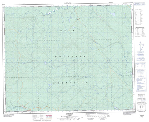 083B12 Harlech Canadian topographic map, 1:50,000 scale