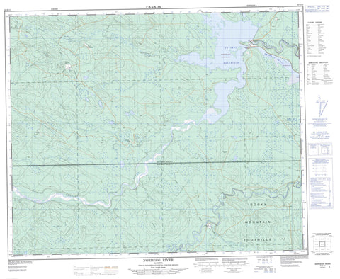 083B13 Nordegg River Canadian topographic map, 1:50,000 scale