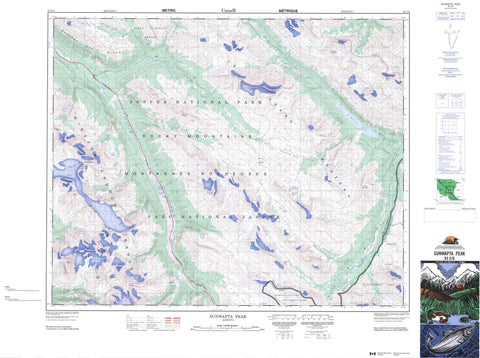 083C06 Sunwapta Peak Canadian topographic map, 1:50,000 scale