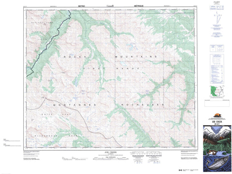 083C07 Job Creek Canadian topographic map, 1:50,000 scale