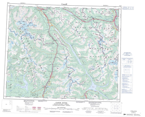 083D Canoe River Canadian topographic map, 1:250,000 scale