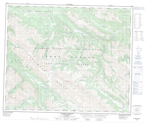 083E10 Adams Lookout Canadian topographic map, 1:50,000 scale
