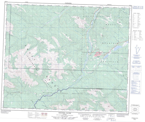 083E14 Grande Cache Canadian topographic map, 1:50,000 scale