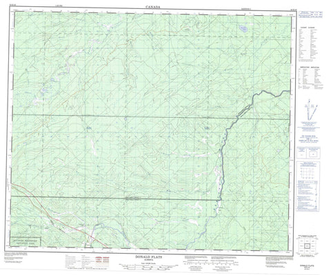 083E16 Donald Flats Canadian topographic map, 1:50,000 scale