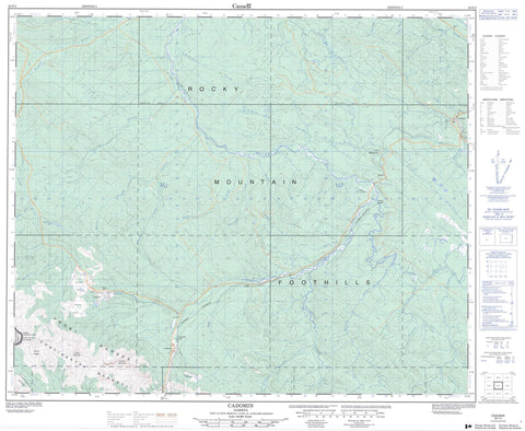 083F03 Cadomin Canadian topographic map, 1:50,000 scale