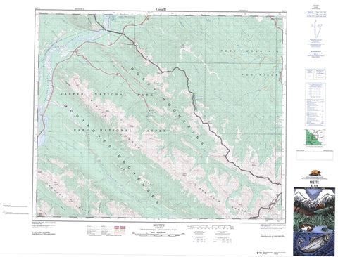 083F04 Miette Canadian topographic map, 1:50,000 scale