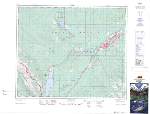 083F05 Entrance Canadian topographic map, 1:50,000 scale