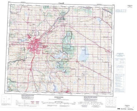 083H Edmonton Canadian topographic map, 1:250,000 scale
