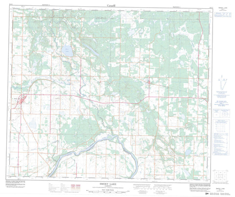 083I01 Smoky Lake Canadian topographic map, 1:50,000 scale