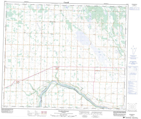 083I02 Waskatenau Canadian topographic map, 1:50,000 scale