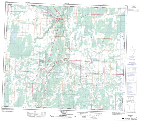 083I11 Athabaska Canadian topographic map, 1:50,000 scale