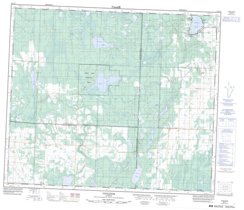 083I12 Coolidge Canadian topographic map, 1:50,000 scale