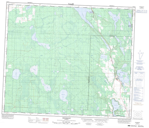 083I13 Grosmont Canadian topographic map, 1:50,000 scale