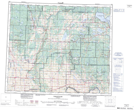 083I Tawatinaw Canadian topographic map, 1:250,000 scale