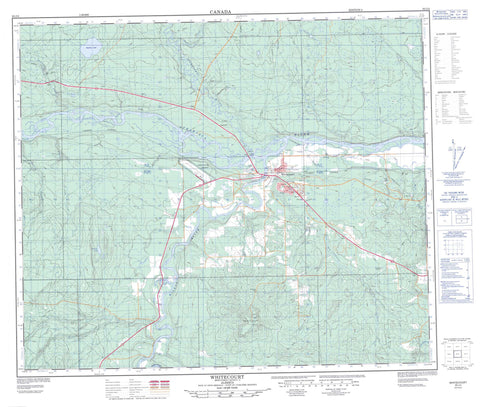 083J04 Whitecourt Canadian topographic map, 1:50,000 scale