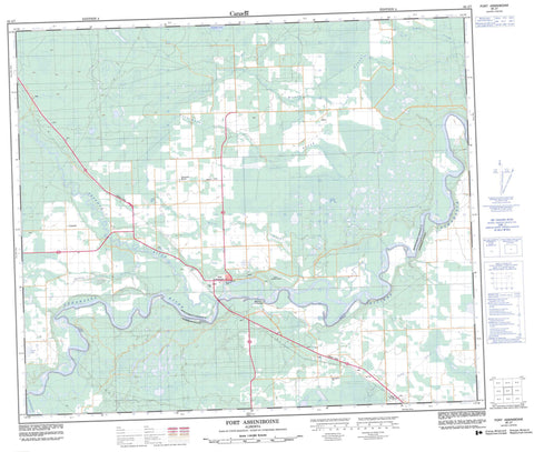 083J07 Fort Assiniboine Canadian topographic map, 1:50,000 scale