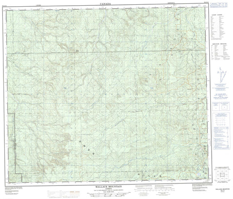 083J13 Wallace Mountain Canadian topographic map, 1:50,000 scale