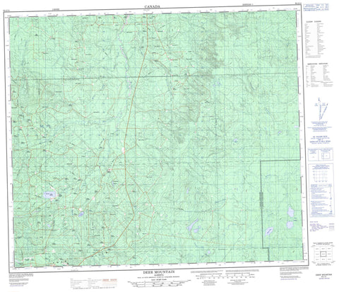 083J14 Deer Mountain Canadian topographic map, 1:50,000 scale