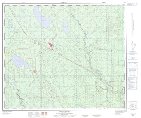 083K07 Iosegun Lake Canadian topographic map, 1:50,000 scale