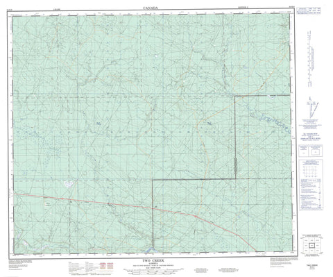 083K08 Two Creek Canadian topographic map, 1:50,000 scale