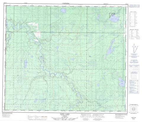 083K13 Long Lake Canadian topographic map, 1:50,000 scale