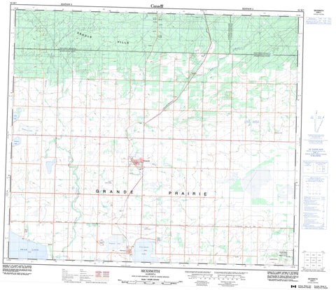 083M07 Sexsmith Canadian topographic map, 1:50,000 scale