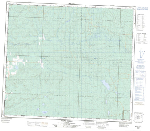 083M12 Boone Creek Canadian topographic map, 1:50,000 scale