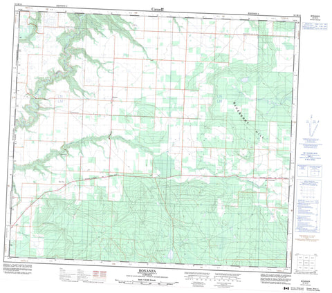 083M13 Bonanza Canadian topographic map, 1:50,000 scale