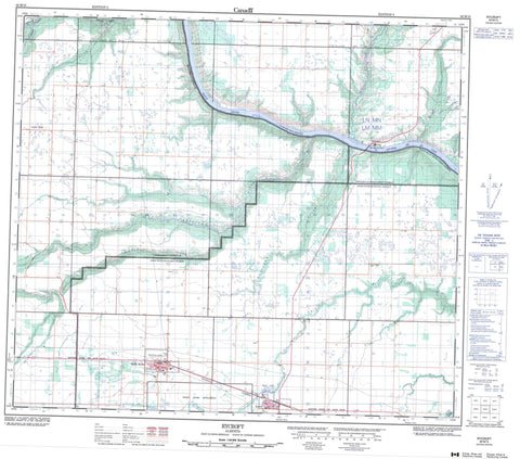 083M15 Rycroft Canadian topographic map, 1:50,000 scale