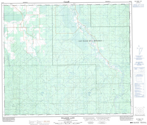 083N01 Bellrose Lake Canadian topographic map, 1:50,000 scale