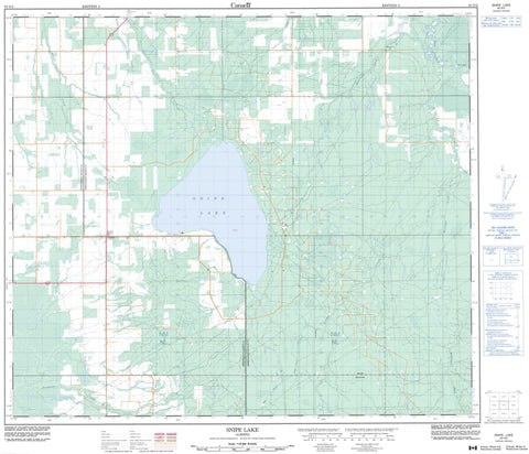 083N02 Snipe Lake Canadian topographic map, 1:50,000 scale